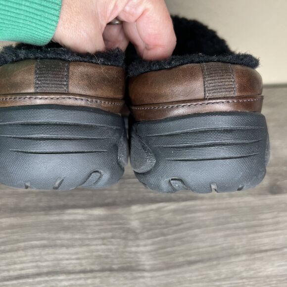 Merrell Encore Ice Smooth Brown Leather Mules Clogs Womens 9.5 Sherpa Lined - Picture 7 of 13
